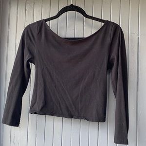 Black long sleeve crop w lace back